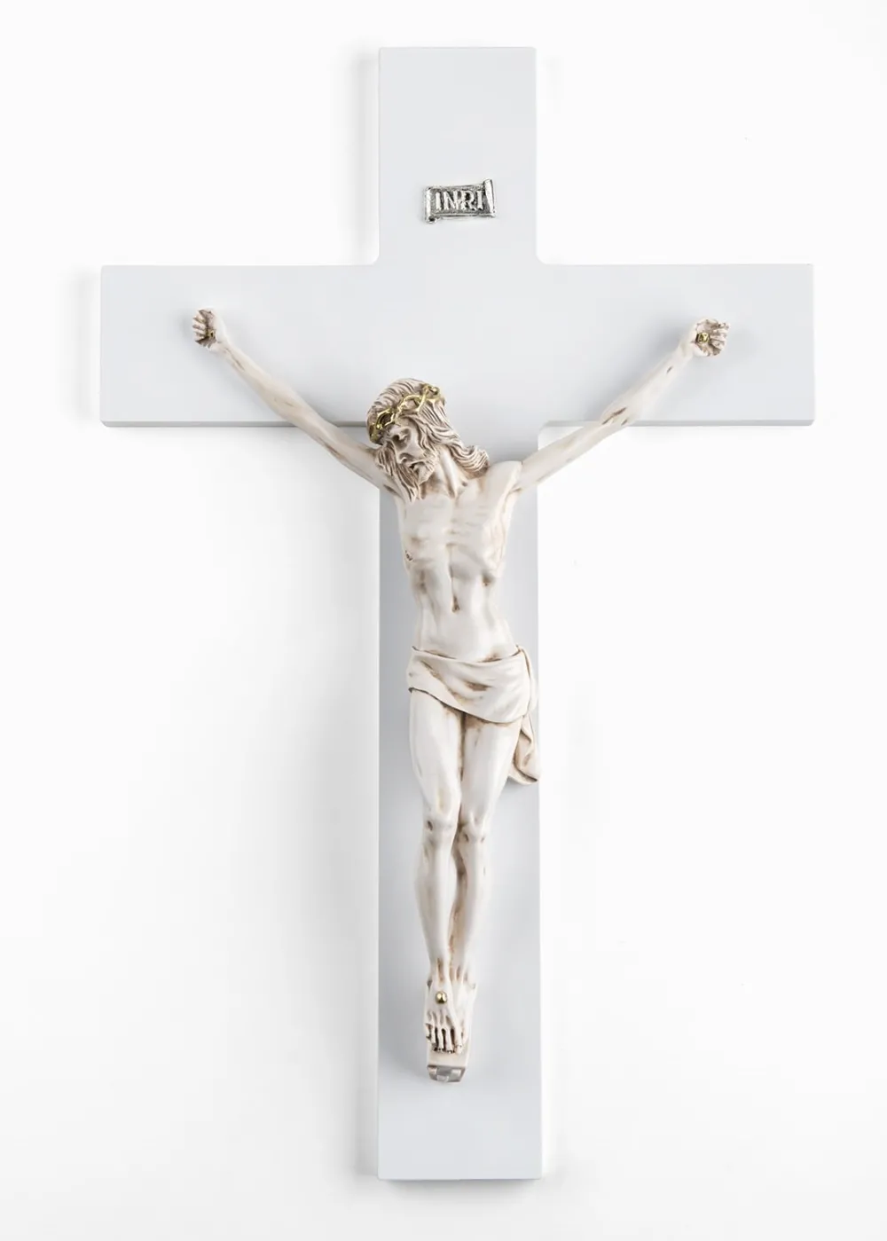 Crocifissi Da Parete-Selezionato da Mazzolaluce Crocifisso da parete bianco avorio 25x16