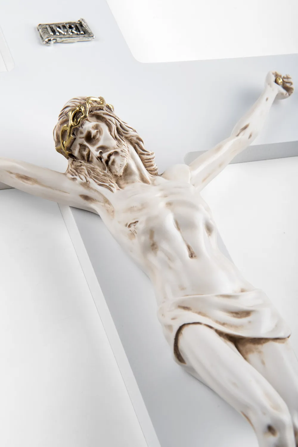 Crocifissi Da Parete-Selezionato da Mazzolaluce Crocifisso da parete bianco avorio 25x16