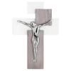 Crocifissi Da Parete-Bongelli Preziosi Crocifisso da parete moderno 60x40 rovere argento