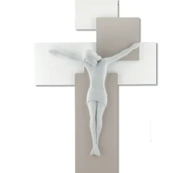 Crocifissi Da Parete-Bongelli Preziosi Crocifisso da parete moderno tortora 60x40