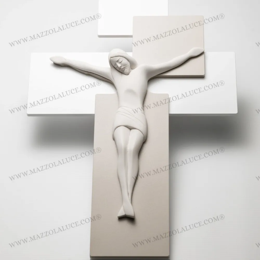 Crocifissi Da Parete-Bongelli Preziosi Crocifisso da parete moderno tortora 60x40