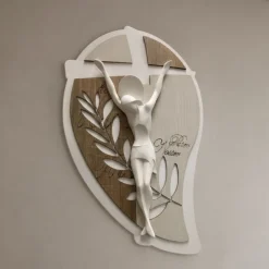 Crocifissi Da Parete-Selezionato da Mazzolaluce Crocifisso da parete moderno pasqua legno cristo resina
