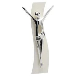 Crocifissi Da Parete-Selezionato da Mazzolaluce Crocifisso da parete o tavolo avorio cromo argento