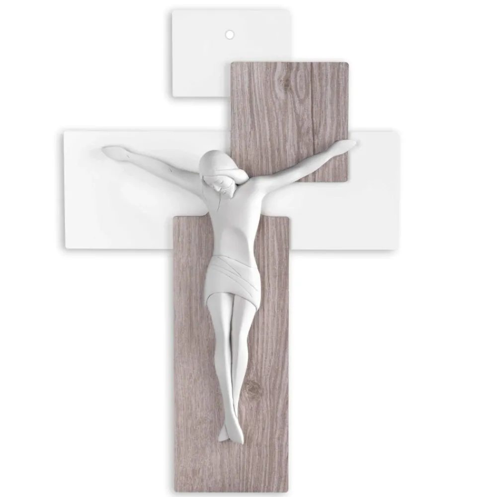 Crocifissi Da Parete-Bongelli Preziosi Crocifisso da parete rovere 17x12 moderno