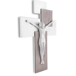 Crocifissi Da Parete-Bongelli Preziosi Crocifisso da parete rovere 17x12 moderno