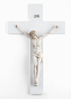 Crocifissi Da Parete-Selezionato da Mazzolaluce Crocifisso da parete 34x24 avorio croce bianca