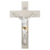 Crocifissi Da Parete-Selezionato da Mazzolaluce Crocifisso da parete 48x30 bianco oro croce nocciola