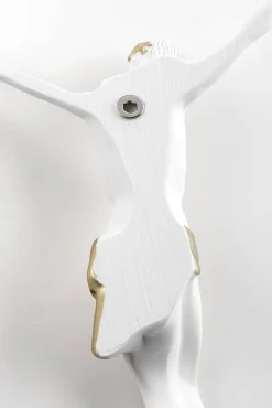 Crocifissi Da Parete-Selezionato da Mazzolaluce Crocifisso da parete 22x16 cristo senza crove bianco oro