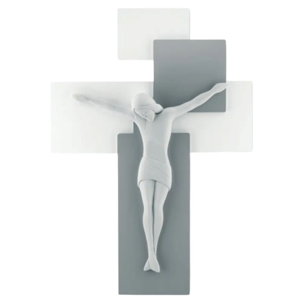 Crocifissi Da Parete-Bongelli Preziosi Crocifisso da parete 60x40 moderno grigio
