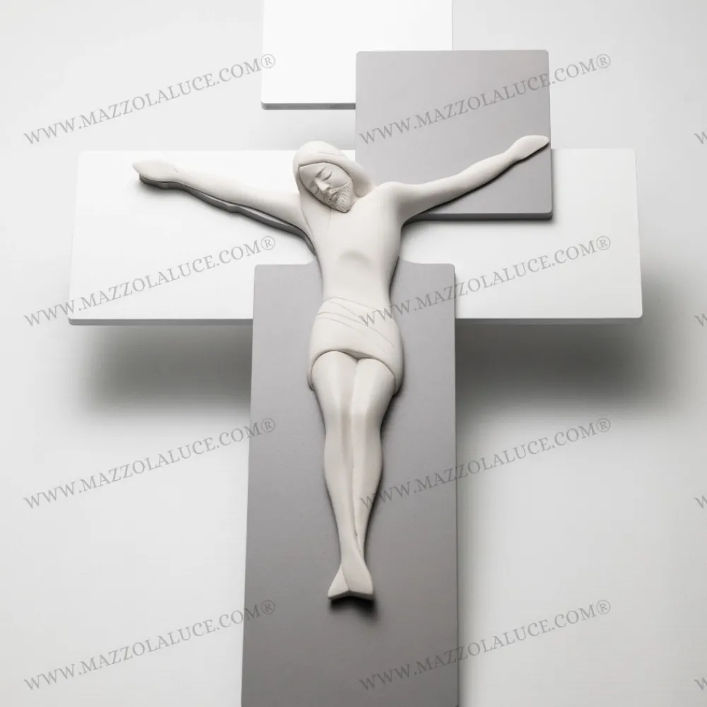 Crocifissi Da Parete-Bongelli Preziosi Crocifisso da parete 60x40 moderno grigio