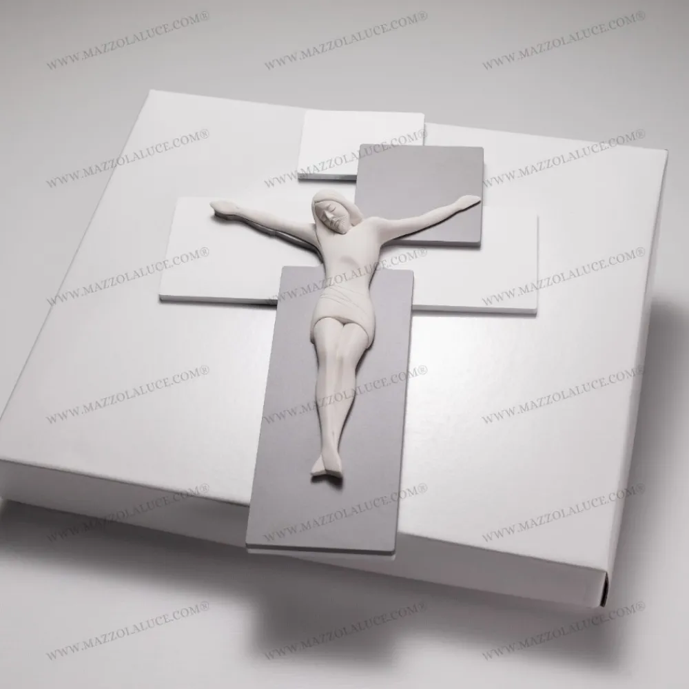 Crocifissi Da Parete-Bongelli Preziosi Crocifisso da parete 60x40 moderno grigio