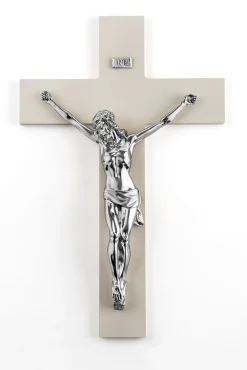 Crocifissi Da Parete-Selezionato da Mazzolaluce Crocifisso da parete 48x30 nocciola argento