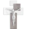Crocifissi Da Parete-Bongelli Preziosi Crocifisso da parete 42x30 rovere moderno bianco