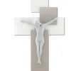 Crocifissi Da Parete-Bongelli Preziosi Crocifisso 30x42 moderno da parete nocciola bianco