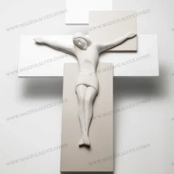 Crocifissi Da Parete-Bongelli Preziosi Crocifisso 30x42 moderno da parete nocciola bianco