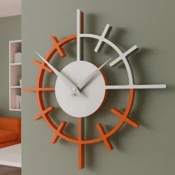 Orologi Da Parete Moderni-Selezionato da Mazzolaluce Crosshair orologio da parete moderno legno colore arancione