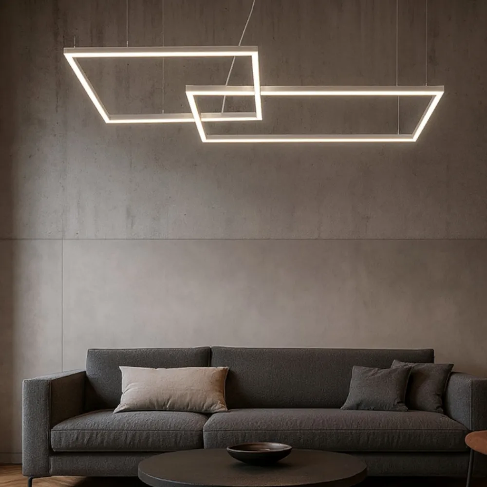 Lampadari Moderni-Perenz Illuminazione Cross lampadario moderno led cct 64w bianco