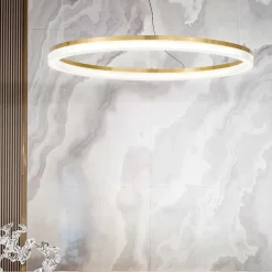 Lampadari Moderni-Ideal Lux Crown sp d60 lampadario particolare tondo led 30w 3000k ottone