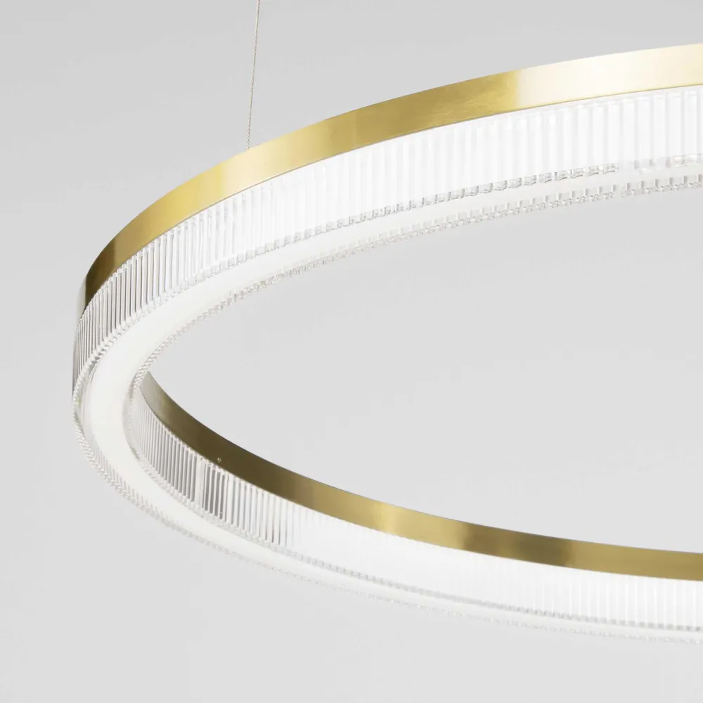 Lampadari Moderni-Ideal Lux Crown sp d60 lampadario particolare tondo led 30w 3000k ottone