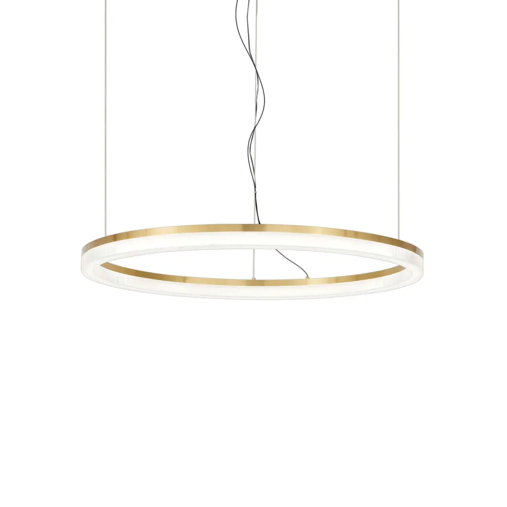 Lampadari Moderni-Ideal Lux Crown sp d60 lampadario particolare tondo led 30w 3000k ottone
