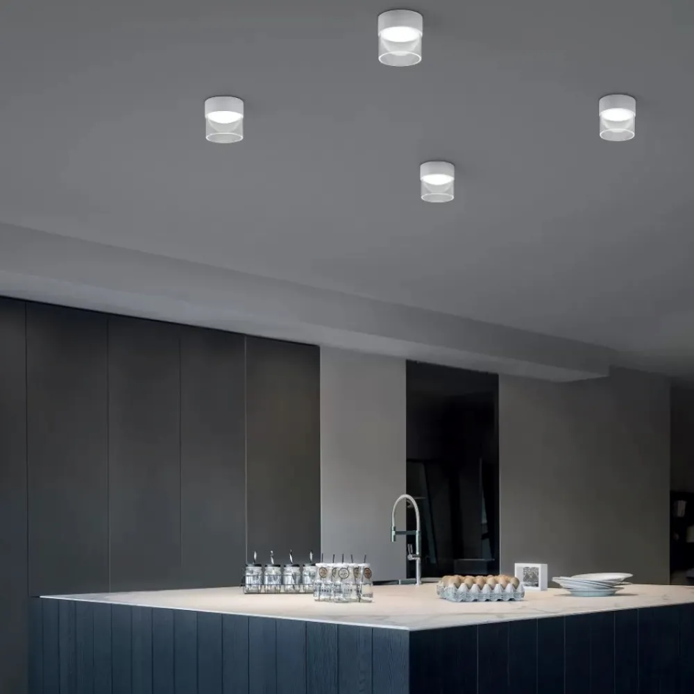 Faretti Da Soffitto-Linea Light Crumb plafoniera led tonda bianca 10w 3000k