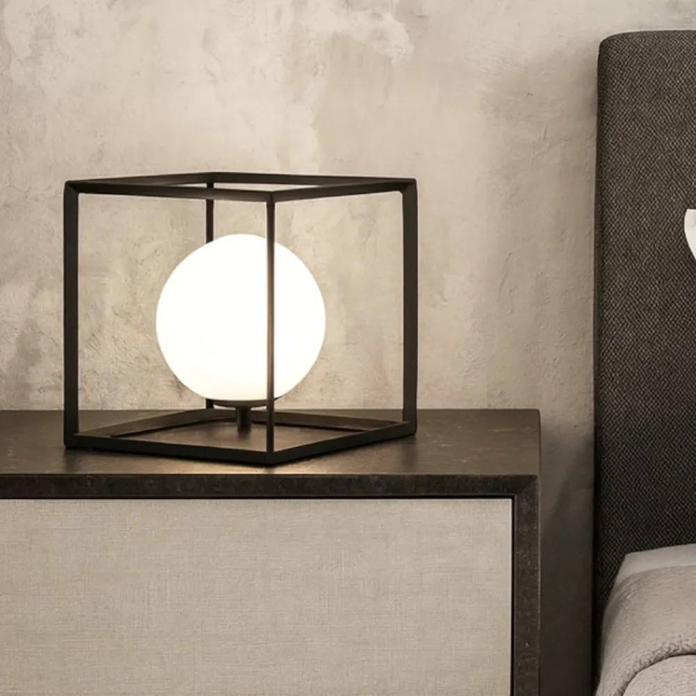 Abat Jour-Perenz Illuminazione Cube perenz abat jour per camera da letto nera sfera vetro
