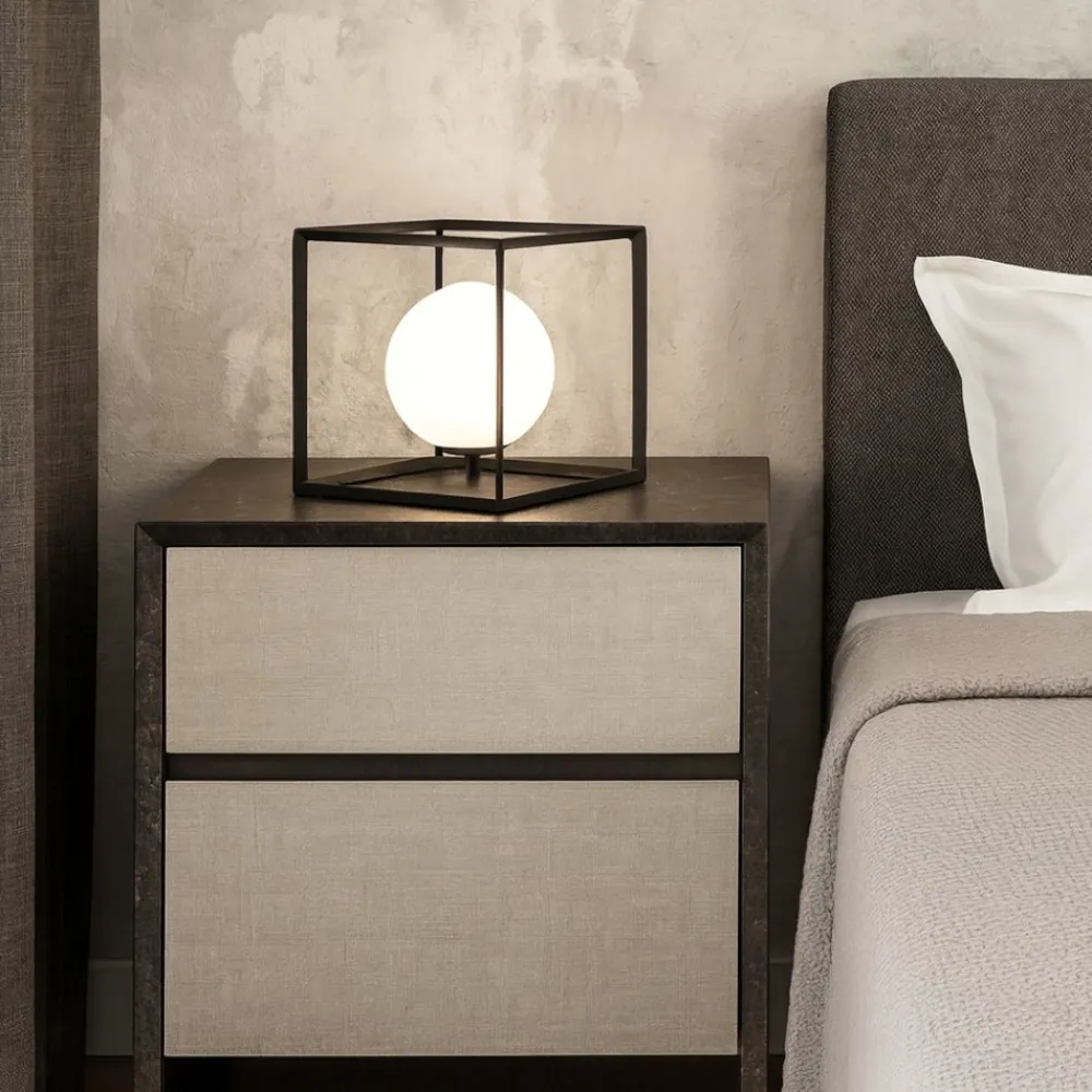 Abat Jour-Perenz Illuminazione Cube perenz abat jour per camera da letto nera sfera vetro