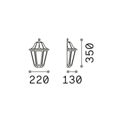 Applique Da Esterno-Ideal Lux Dafne ap1 small applique lanterna classica nera da esterno ip55 e27
