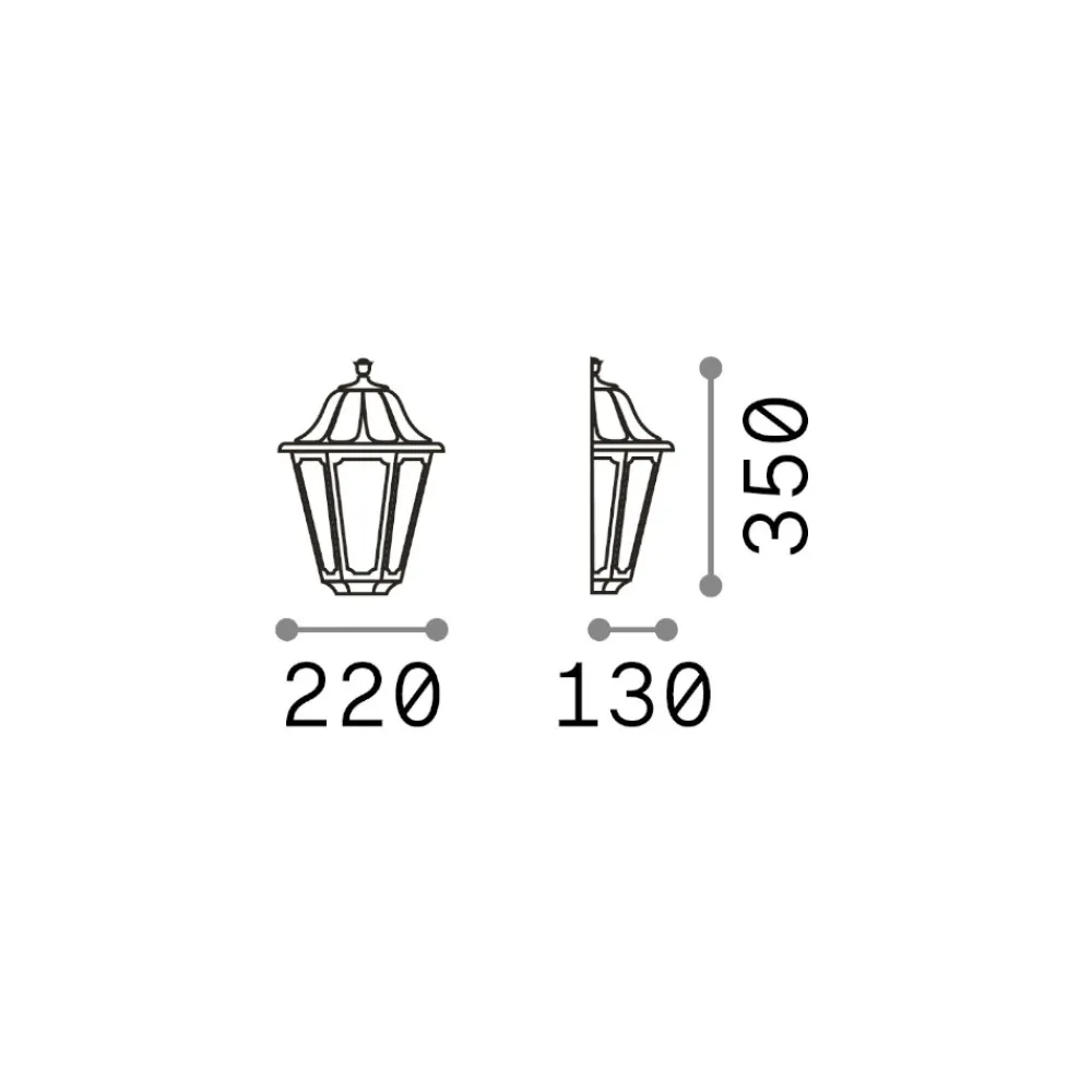 Applique Da Esterno-Ideal Lux Dafne ap1 small applique lanterna classica per esterno bianca ip55