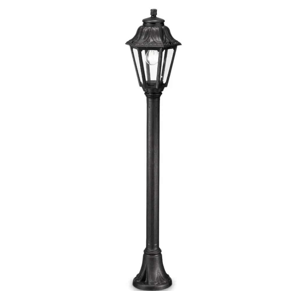 Lampioni Da Giardino-Ideal Lux Dafne pt1 lampione da giardino classico nero