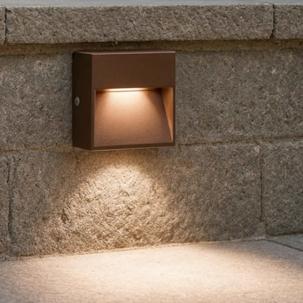 Segnapasso Led-Ideal Lux Dedra ap big segnapasso da esterno led 3000k marrone ip65