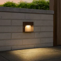 Segnapasso Led-Ideal Lux Dedra ap big segnapasso da esterno led 3000k marrone ip65