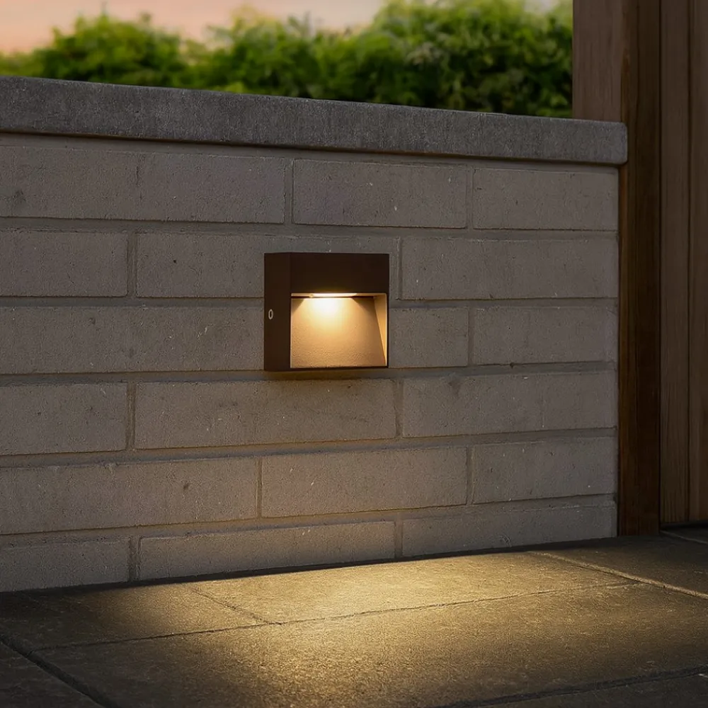 Segnapasso Led-Ideal Lux Dedra ap big segnapasso da esterno led 3000k marrone ip65