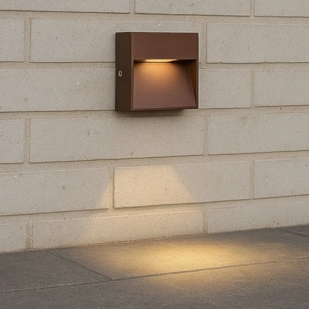 Segnapasso Led-Ideal Lux Dedra ap big segnapasso da esterno led 3000k marrone ip65