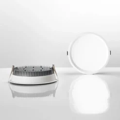 Faretti Da Incasso-Ideal Lux Deep fi faretto incasso per controsoffitto tondo bianco 10w 3000k 220v