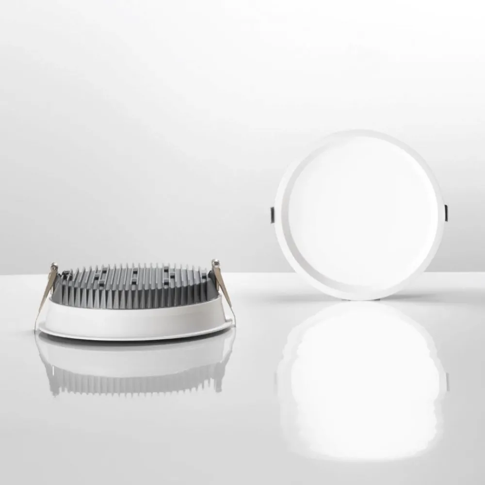 Faretti Da Incasso-Ideal Lux Deep fi led 30w 4000k faretto da bagno per controsoffitto bianco ip44
