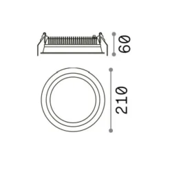 Faretti Da Incasso-Ideal Lux Deep fi led 30w 4000k faretto da bagno per controsoffitto bianco ip44