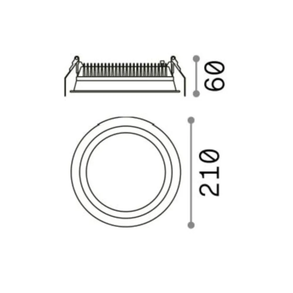 Faretti Da Incasso-Ideal Lux Deep fi led 30w 4000k faretto da bagno per controsoffitto bianco ip44