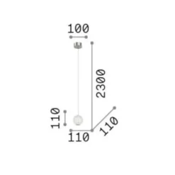 Lampade A Sospensione-Ideal Lux Diamond sp1 lampada a sospensione per comodino camera da letto led