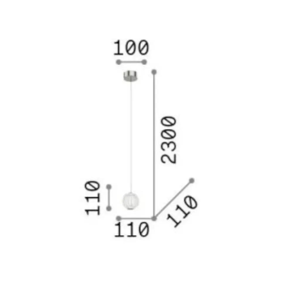 Lampade A Sospensione-Ideal Lux Diamond sp1 lampada a sospensione per comodino camera da letto led