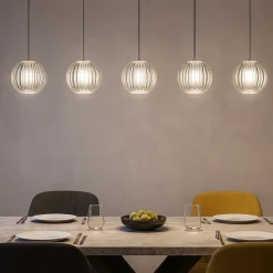 Lampadari Moderni-Ideal Lux Diamond sp5 lampadario per tavolo da pranzo 5 sfere led