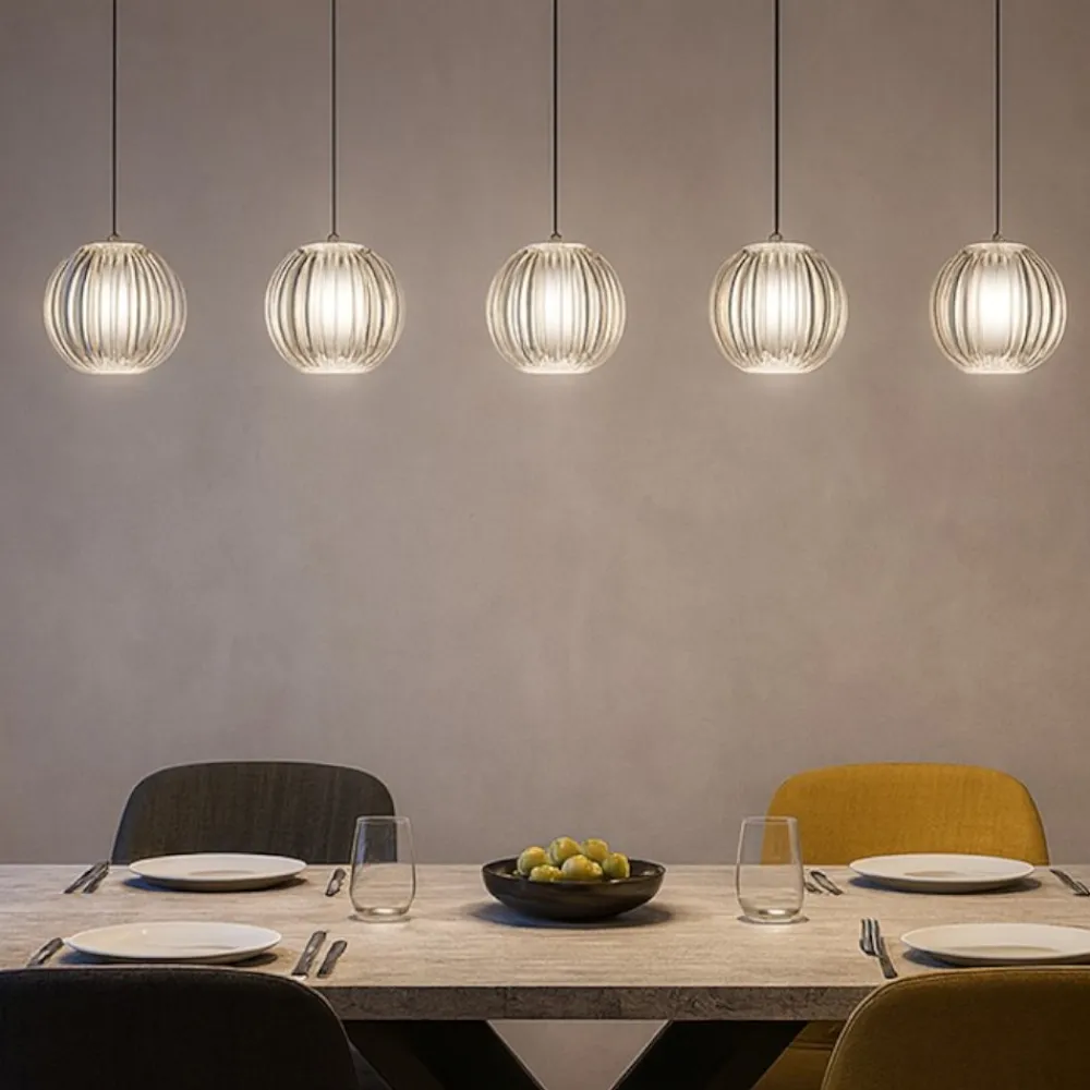 Lampadari Moderni-Ideal Lux Diamond sp5 lampadario per tavolo da pranzo 5 sfere led