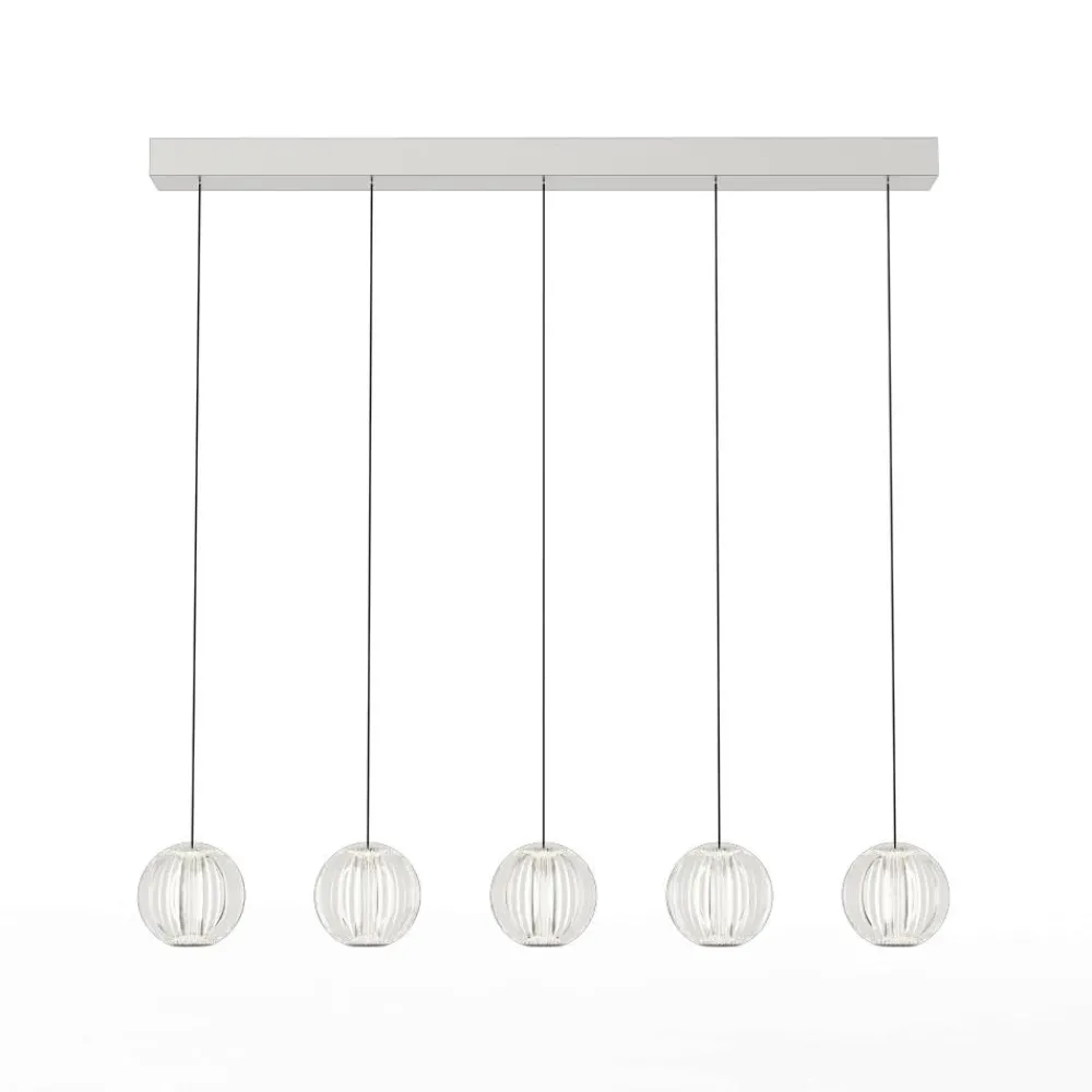 Lampadari Moderni-Ideal Lux Diamond sp5 lampadario per tavolo da pranzo 5 sfere led