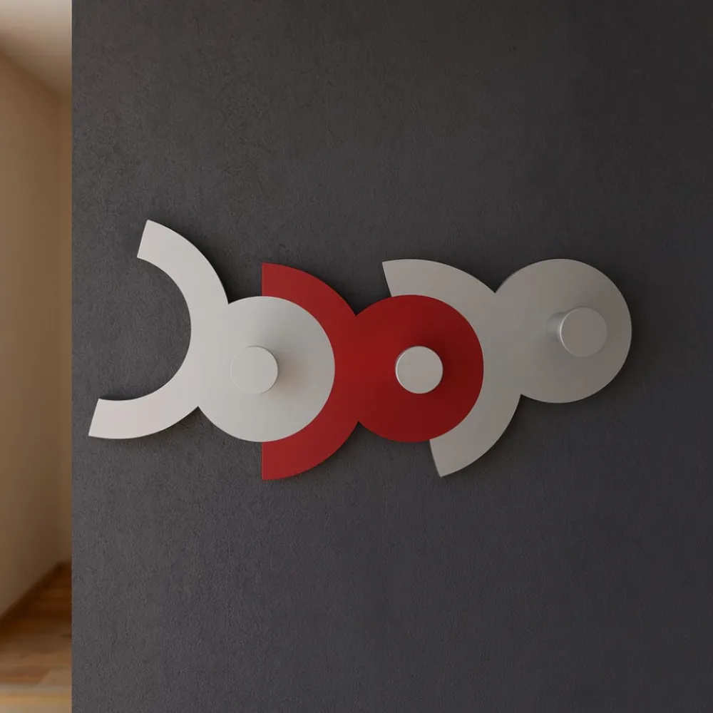 Appendiabiti Da Parete-Selezionato da Mazzolaluce Diennea appendiabiti da parete rubino e grigio design moderno legno