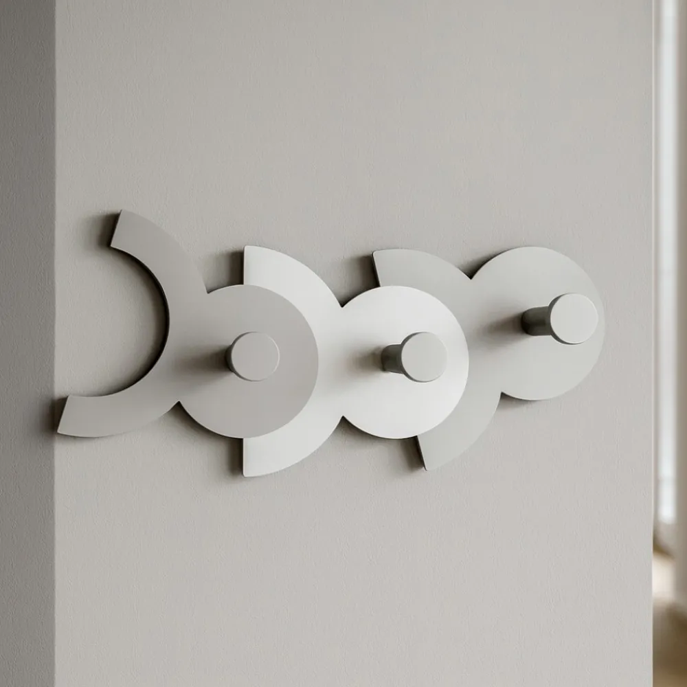 Appendiabiti Da Parete-Selezionato da Mazzolaluce Diennea appendiabiti moderno bianco e grigio