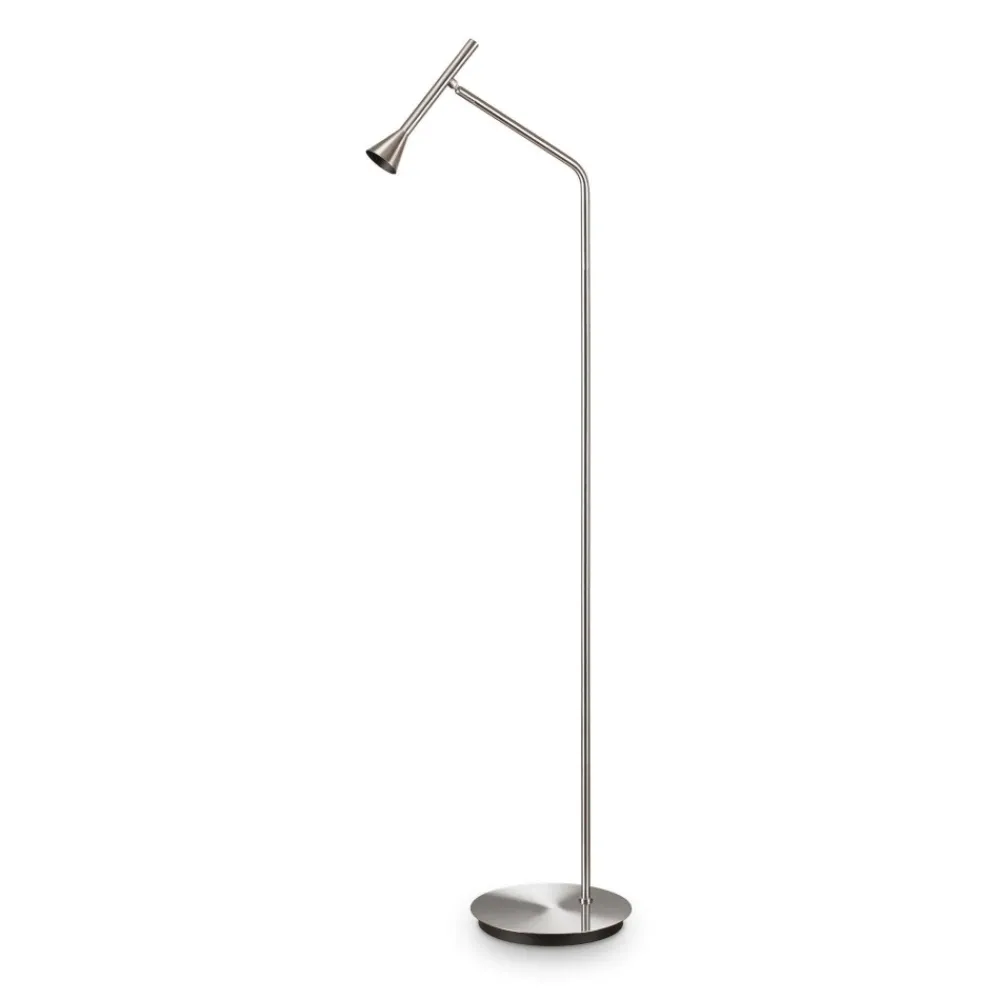 Lampade Da Terra-Ideal Lux Diesis pt lampada da terra nickel led 3000k orientabile