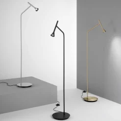 Lampade Da Terra-Ideal Lux Diesis pt lampada da terra nickel led 3000k orientabile