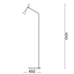 Lampade Da Terra-Ideal Lux Diesis pt lampada da terra moderna ottone led 3000k orientabile