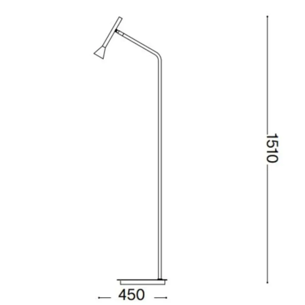 Lampade Da Terra-Ideal Lux Diesis pt lampada da terra moderna ottone led 3000k orientabile