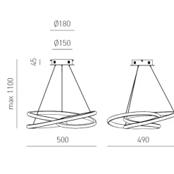 Lampadari Moderni-Gea Luce Diva sp bianco lampadario moderno led 39w 3000k